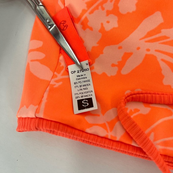 MAAJI Danzel Bikini Top Womens Small Orange Floral Tangerine Print Reversible - Picture 10 of 11